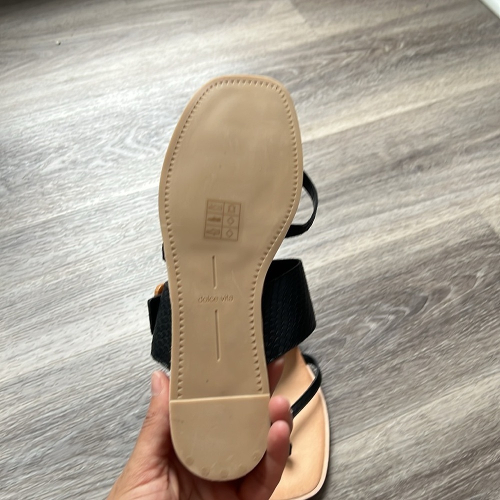 Dolce Vita Perris Black Sandals 8 Strap Leather - Picture 4 of 6